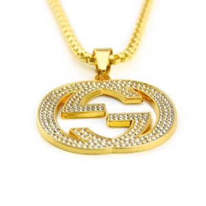 Nuevo Collar con Colgante Geométrico de Diseño Simple y Popular, Estilo Hiphop Personalizado, Chapado en Oro, Collar de Aleación para Hombre, Joyería al por Mayor - Product Image 5