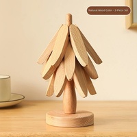 Sous-verre pliable en bois motif floral, résistant à la chaleur, extensible, protection de table, accessoires de cuisine décoratifs
