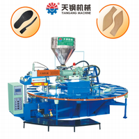 Máquina Moldeadora de Suelas de Inyección TR/TPU Rotativa, Totalmente Automática, Directo de Fábrica Tiangang, 80-150 Pares/Hora, Motor 380V