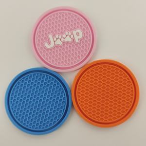 Personality Pattern Round Silicone Cup Pad Non Slip Waterproof <b>Heat</b> Insulation Embossed <b>Coaster</b> For Household Commercial Use - Product Image 3