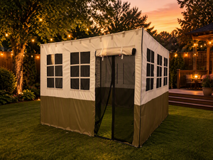 <span class=keywords><strong>Tenda</strong></span> per Sukkah per Festival Ebraici all'Aperto 10x20ft, Struttura in Acciaio Resistente, Pareti Impermeabili in Oxford, Tettoia in <span class=keywords><strong>Bambù</strong></span> Motorizzata Regolabile - Product Image 5