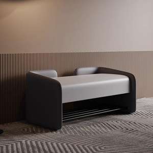 Banc à chaussures moderne avec rangement pour entrée, chambre, salon, blanc cassé, orange, gris clair, gris foncé, durable - Product Image 3