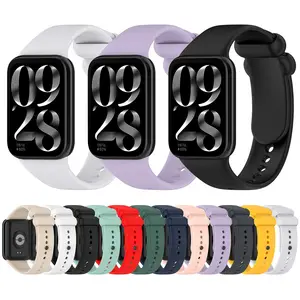 Silicona colorida impermeable para xiaomi 18mm correa de silicona de gama alta amigable con la piel enchufe de metal correa de reloj Mi Band 8 pro