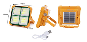 Lampe solaire LED rechargeable portable d'extérieur IP66 & IP67, multifonctionnelle, lampe torche d'urgence USB, lampe solaire mobile - Product Image 2