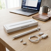 Pena Stylus Universal Logam Grosir, Ujung Pena Dapat Diganti, Dapat Diisi Ulang USB-C untuk iPad, Tablet Android, Ponsel, Gambar Kapasitif