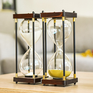 <span class=keywords><strong>Sablier</strong></span> en verre borosilicate de haute qualité, résistant aux chutes pour enfants, 15/30/60 minutes, moderne, simple, rétro, forme géométrique créative - Product Image 1