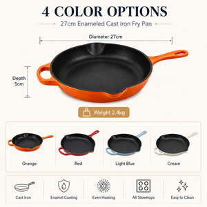 Pentola Antiaderente in Ghisa Smaltata da 27 cm per Cucina Moderna ed Ecologica, Adatta a Fornelli a Gas e a Induzione, Logo Personalizzabile, Produzione in Fabbrica - Product Image 2