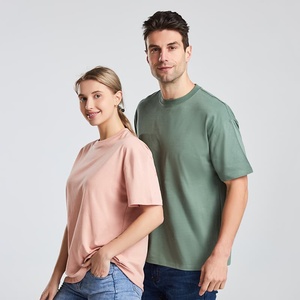 Unisex 240g 32S 100% Cotton Heavyweight Loose <b>Drop</b> Shoulder Crew Neck Short Sleeve Casual Tee - Product Image 1