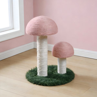 Griffoir pour chat en forme de champignon, en sisal naturel, base stable anti-basculement, jouet décoratif pour aiguiser les griffes pour chatons d'intérieur