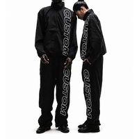 Ensemble survêtement personnalisé avec logo, veste coupe-vent en nylon oversize et pantalon de jogging, unisexe, réfléchissant, style streetwear