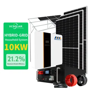 Sistem tenaga surya hibrida, papan surya sistem daya matahari hibrida lengkap on/off-grid 5kW 10KW, harga rumah