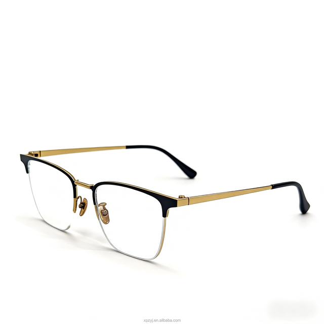 XPZ High Quality Lightweight Metal Classic Optical Frames for Unisex Fashion Anti Blue Light Mirror Lenses