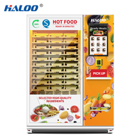 Distributeur automatique de nourriture chaude HALOO OEM de haute qualité avec écran tactile LED de 22 pouces, distributeur automatique de nourriture chaude pour usage professionnel