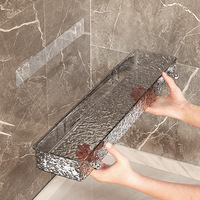 Étagère murale en plastique à texture glacier. Organisateur sans perçage en PET sans BPA pour cuisine, salle de bain, épices, articles de toilette, grand format