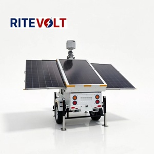 Tour photovoltaïque mobile à énergie solaire, remorque de stockage d'énergie à panneaux solaires avec éclairage LED et alimentation CC - Product Image 1