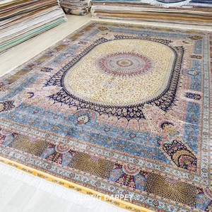 YILONG — tapis Antique en soie Qum, accessoire de 10x14 pouces, tapisserie orientale nouée à la main - Product Image 3