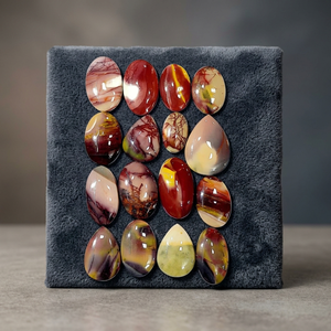 Jaspe Mookaite Australiano Natural de Alta Calidad, Cabujón con Reverso Plano, Gema Suelta Multicolor, Forma Ovalada de Lágrima para Joyería DIY - Product Image 4