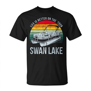 Camiseta Swan Lake Life Is Better On The Toon Boating para adultos, unisex, manga corta, cuello redondo, estampado en serigrafía, promocional - Product Image 2