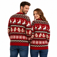 Pulls de Noël personnalisés pour couples, motif flocon de neige patin à glace, ensemble pour fête de Noël