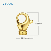 VFOOK Findings – Fermoirs mousquetons modernes de luxe en laiton sans nickel plaqué or 14 carats pour la fabrication de colliers et bracelets