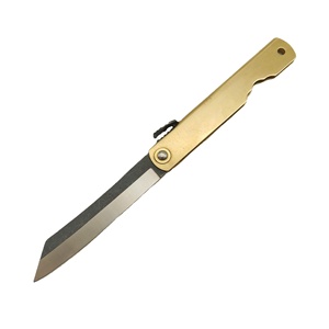 Lama giapponese in acciaio damasco di alta qualità e manico in acciaio inossidabile coltello pieghevole <span class=keywords><strong>Higonokami</strong></span> - Product Image 2
