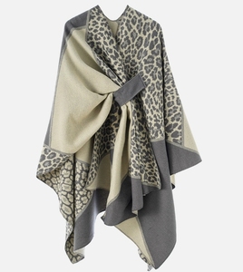 Manteau-écharpe coupe-vent et chaud pour femme avec design color-block, tendance pour le printemps, l'automne et l'hiver - Product Image 2