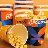 Personnalisé Réutilisable Belle Étoile Popcorn Poulet Frit Seau En Papier Or Dessin Animé Popcorn Jumbo Seau Gobelets En Papier Avec Séparateur