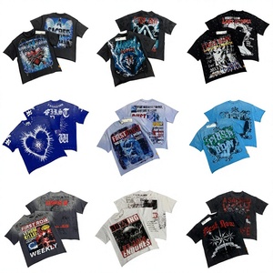 T-shirt Homme Vintage Oversize avec Strass, Qualité Supérieure, 100% Coton, Effet Vieilli, T-shirt de Créateur Lourd pour Homme - Product Image 1