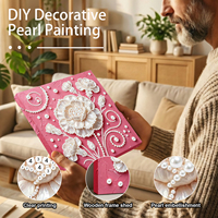 Kits d'art de peinture aux perles DIY pour la décoration murale de la maison, peintures aux perles et pierres précieuses, artisanat artistique, 25x25cm avec cadre