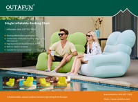 Fauteuil gonflable moderne OUTAFUN en PVC floqué, portable et durable, avec fonction balancelle, idéal pour l'extérieur et le salon.