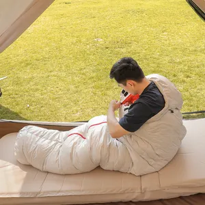 HOMFUL ถุงนอนแบบพกพาสะดวกสบาย,ถุงนอนขนดาวน์กระเป๋าปรับแต่งขายส่งแคมป์ปิ้งกลางแจ้งฤดูหนาวเป็ดลงมัมมี่ - Product Image 6