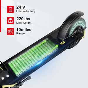 180W <span class=keywords><strong>24V</strong></span> Logo personnalisé Alliage d'aluminium Monopatin Pliable Suspension avant 10km Gamme Scooter électrique <span class=keywords><strong>Batterie</strong></span> Meilleure vente - Product Image 4