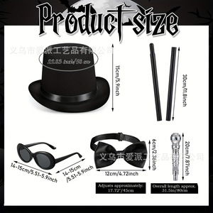 Halloween <b>Magic</b> Hat Top Hat Satin Unisex Adult Children Party Props - Product Image 2