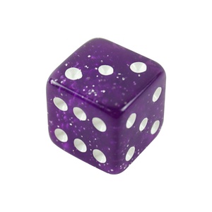Dados acrílicos púrpura transparente personalizados cubo D6 púrpura con dados de punto blanco para juegos - Product Image 3
