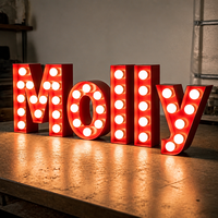 Enseigne lumineuse vintage à LED en forme de lettre, personnalisée, rétro, rétroéclairée, en acier inoxydable, étanche IP65, pour publicité, parcs et décoration commerciale