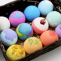 Petite QUANTITÉ MINIMALE DE COMMANDE En Gros de Couleur 12pcs Bombes Pour le Bain avec Forme De Boule Pétillante Bain Bombe Barboter De Bain Spa Coloré Bombe Bagno