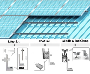 Vente en gros 12 $/KW Rayonnage solaire en L monté sur le toit <span class=keywords><strong>pour</strong></span> toits en métal Toiture en métal en L pieds <span class=keywords><strong>Support</strong></span> de panneau photovoltaïque - Product Image 5