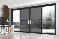 Porte coulissante en aluminium sur mesure avec moustiquaire intégrée, double vitrage pour balcon, chambre, villa, résidence