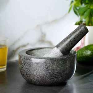 ครกหินแกรนิตสีดำรักษ์โลก สำหรับบดกาแฟและเครื่องเทศที่บ้าน ขนาด 16*8 นิ้ว พร้อมบรรจุภัณฑ์แบบกำหนดเองได้ - Product Image 2