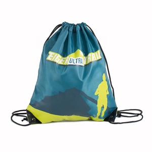 Promotional Brand Reusable Waterproof Sport Backpacks Polyester Drawstring Bag With Custom logo