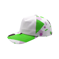 Casquette de baseball souple à 5 panneaux personnalisée en gros, avec visière et panneaux latéraux imprimés graffiti abstrait, face vierge, style trucker, Gorras