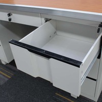 Bureau d'ordinateur en acier et bois avec 6 tiroirs, bureau d'écriture pour étudiants, bureau d'ordinateur pour l'école, bureau de travail en métal