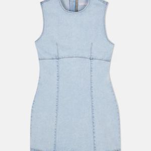 เดรสยีนส์สีน้ำเงินคอกลมทรงเข้ารูปดีไซน์ใหม่สำหรับผู้หญิงขายส่งแบบกำหนดเองได้ - Product Image 5