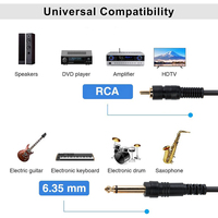 Câble audio Y-splitter Yinyu AC070 6,35 mm TS vers TS & RCA, blindage OFC, faible bruit, pour moniteur de scène et home cinéma