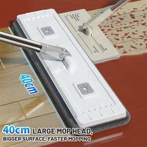 Fregona de microfibra de 40cm para limpieza de suelos, uso en seco y húmedo, fregona de rotación de 360 manos libres con cubo, juego de fregona raspadora <span class=keywords><strong>flotante</strong></span> mágica - Product Image 4