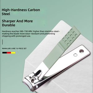 16pcs Stainless Steel Manicure Scissors <b>Kit</b> 7 In 1 <b>Nail</b> Care Set with Portable Bag for Adult Teen Pedicure Use - Product Image 2