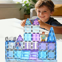 CBTOYS Juego de Construcción de Castillo de Princesa con Bloques Magnéticos, Figuras, Bloques Magnéticos Rosas y Morados, Construcción 3D, Juguete STEM