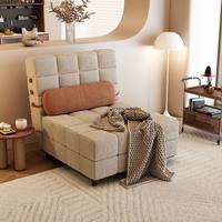 Canapé convertible moderne en tissu avec cadre métallique, inclinable, pliable, extensible, avec rangement, housse amovible lavable, coussin de dossier 1 place