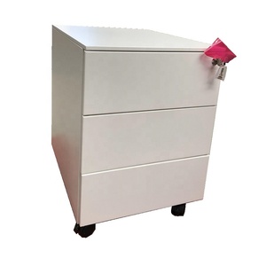 Caisson-mueble de oficina con 3 cajones debajo del <span class=keywords><strong>escritorio</strong></span>, mueble de oficina móvil con pedestal de acero rodante vertical, de metal - Product Image 1