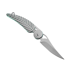 Coltello da Autodifesa Pieghevole Senza Blocco per Esterni con Lama Affilata ad Alta Durezza, Design Creativo <span class=keywords><strong>a</strong></span> Piuma - Product Image 2